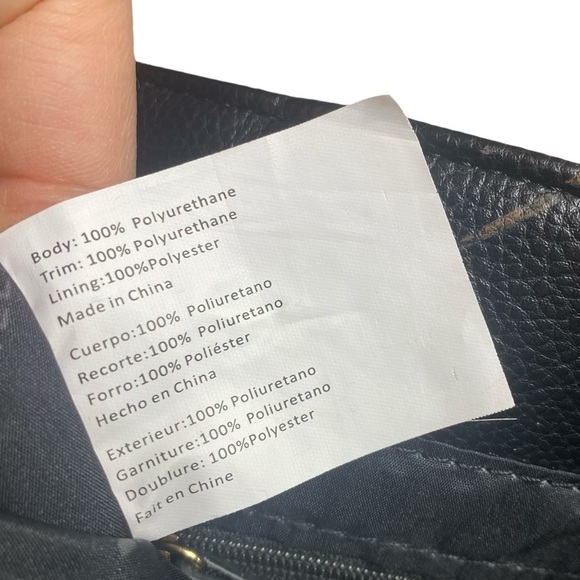 Anne Klein Black Chain Strap Pebble Faux Leather Part Quilted Shoulder Tote Bag - Picture 11 of 15